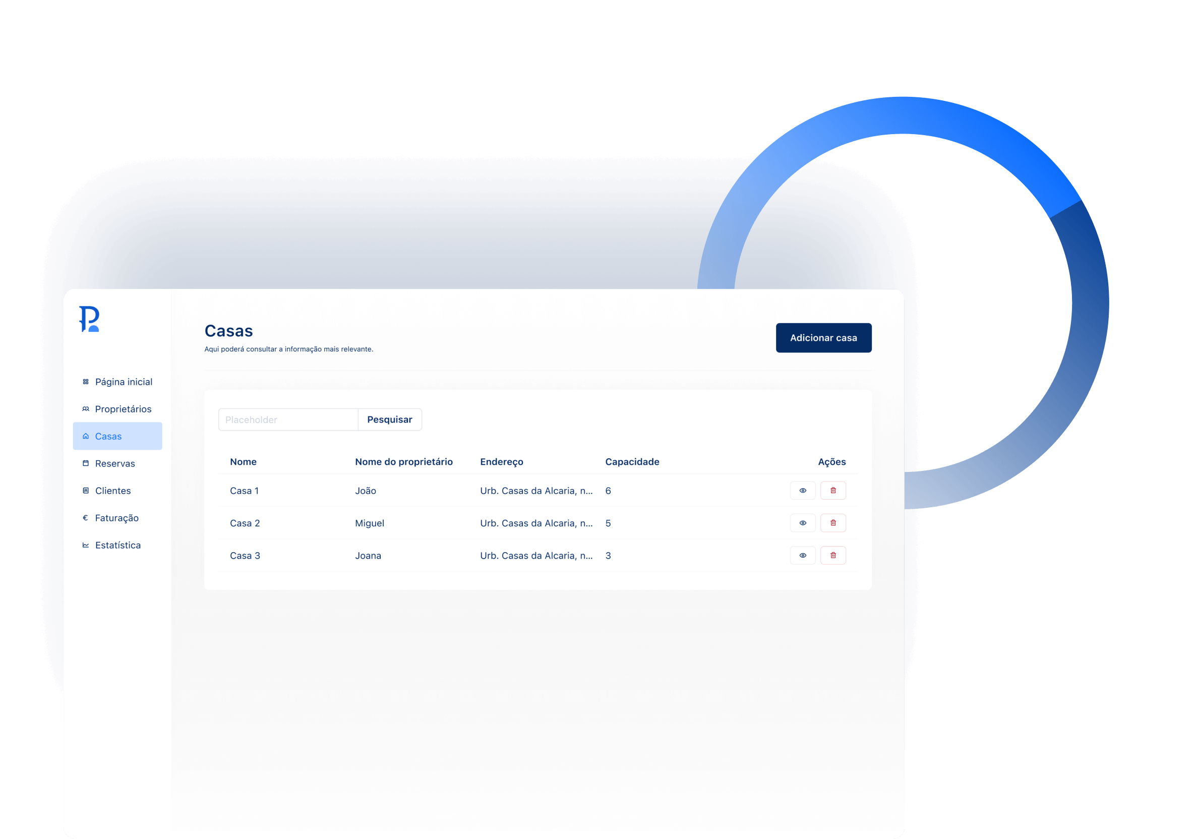 Interface da plataforma Propterium